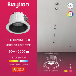 BRY-LINEX-CD20-20W-3CCT-WHT-LED DOWNLIGHT - 3