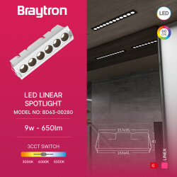 BRY-LINEX-LN6-9W-3CCT-WHT-LED LINEAR FIXTURE - 3