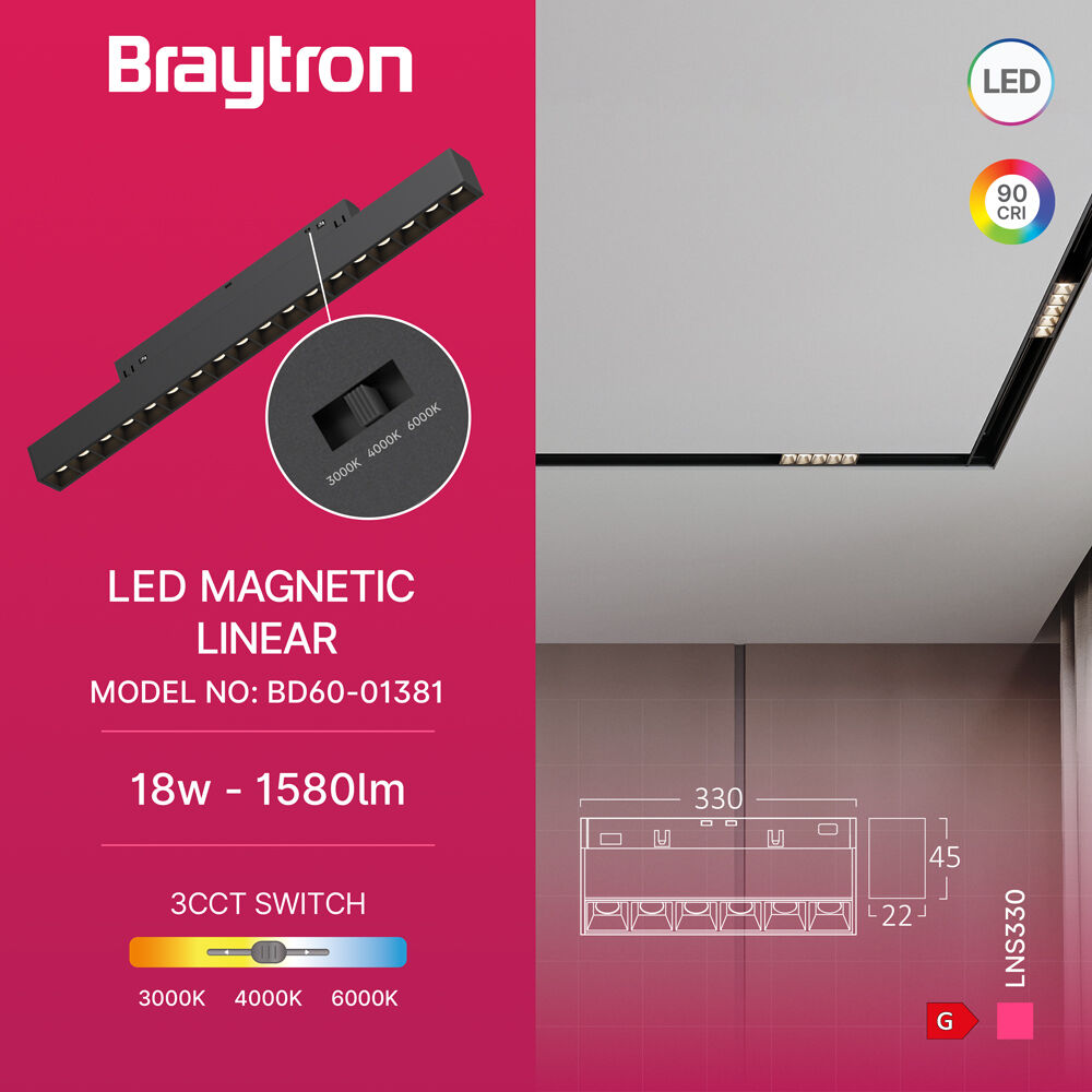 BRY-LNS330-18W-48VDC-3IN1-BLC-MAG. LINEAR - 3