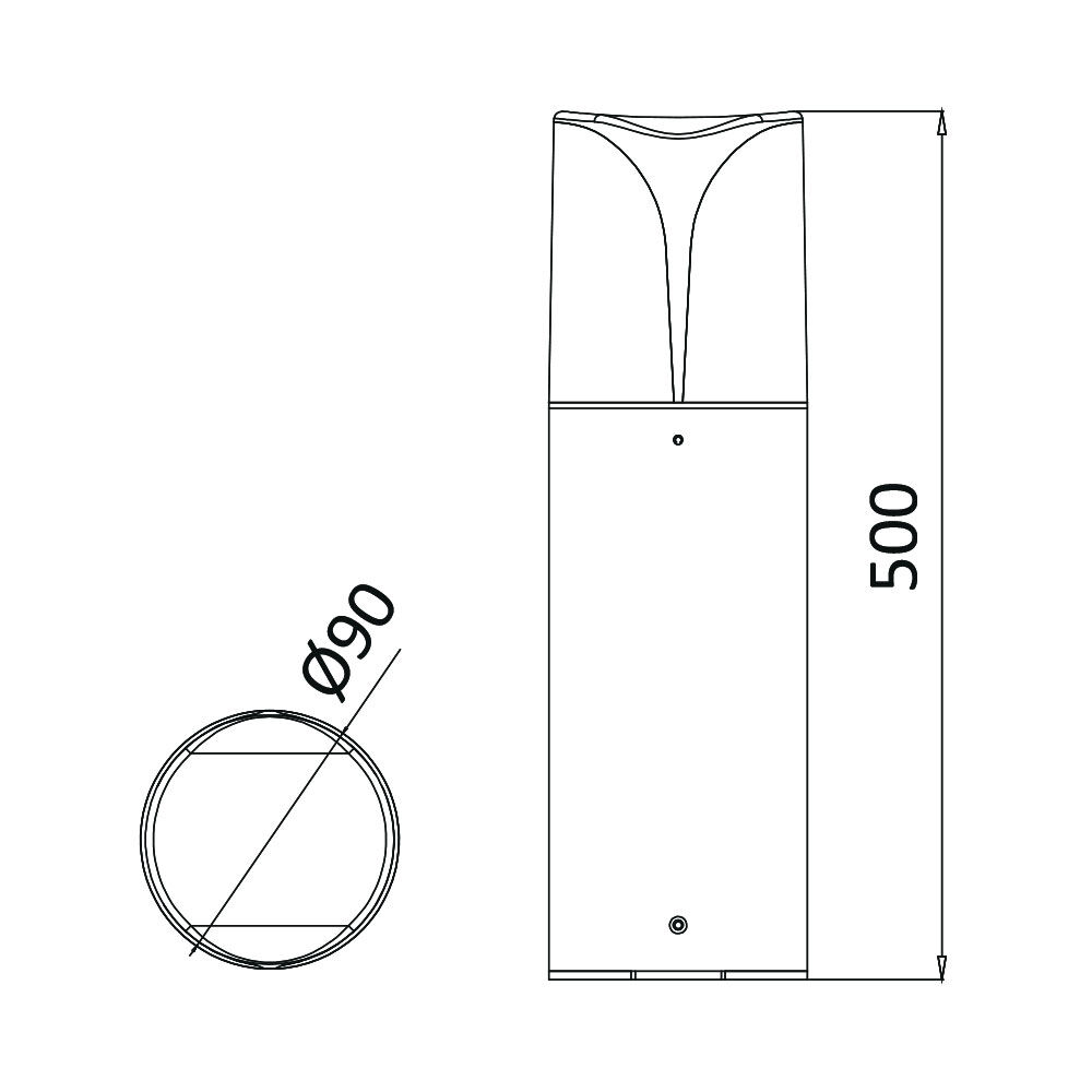 BRY-MILANO-500-1xE27-IP44-BOLLARD - 6