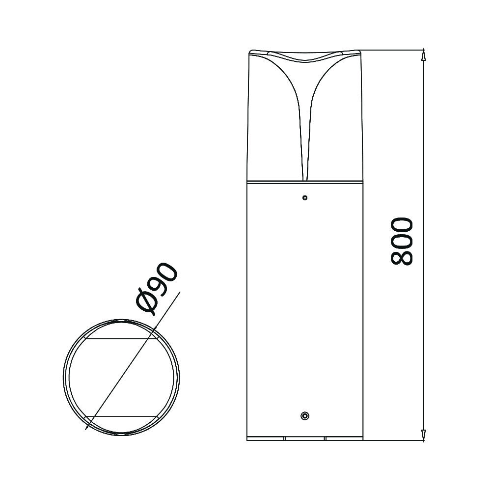 BRY-MILANO-800-1xE27-IP44-BOLLARD - 6