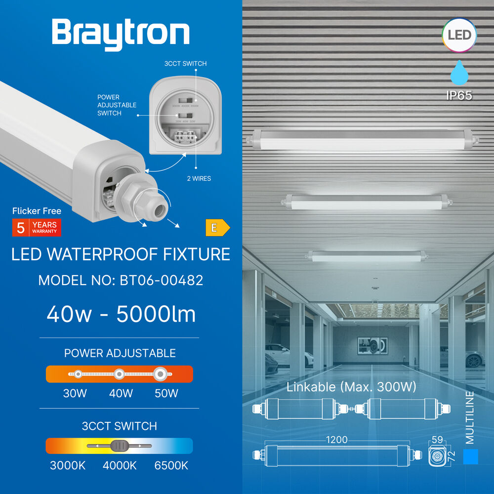 BRY-MULTILINE-A-1.2MT-50W-3IN1-3PW-IP65-WA.PROOF LIGHT - 3