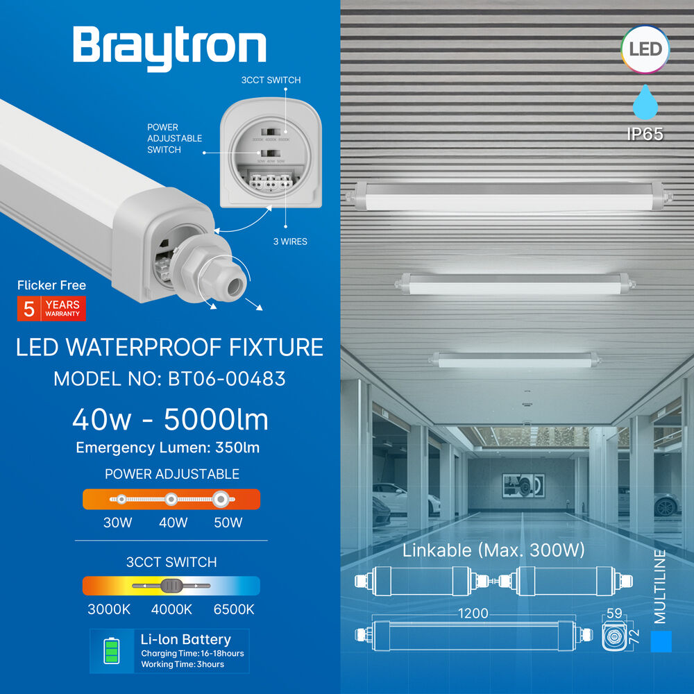 BRY-MULTILINE-A-1.2MT-KIT-50W-3IN1-3PW-IP65-WA.PROOF LIGHT - 3