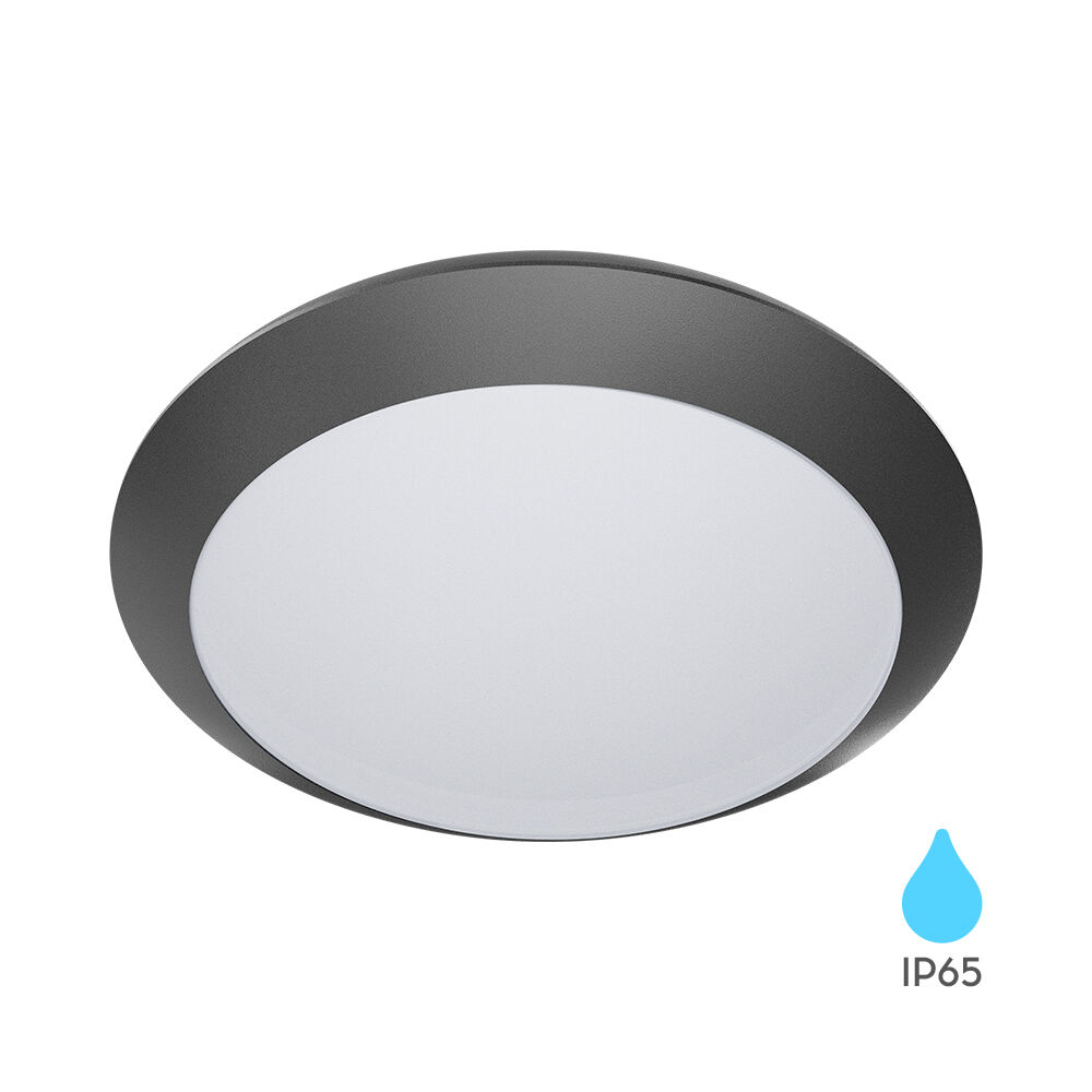 BRY-NAPOLI-1xE27-PC-GRY-IP65-CEILING LIGHT - 1