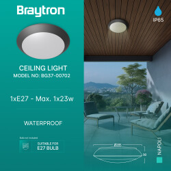 BRY-NAPOLI-1xE27-PC-GRY-IP65-CEILING LIGHT - 3