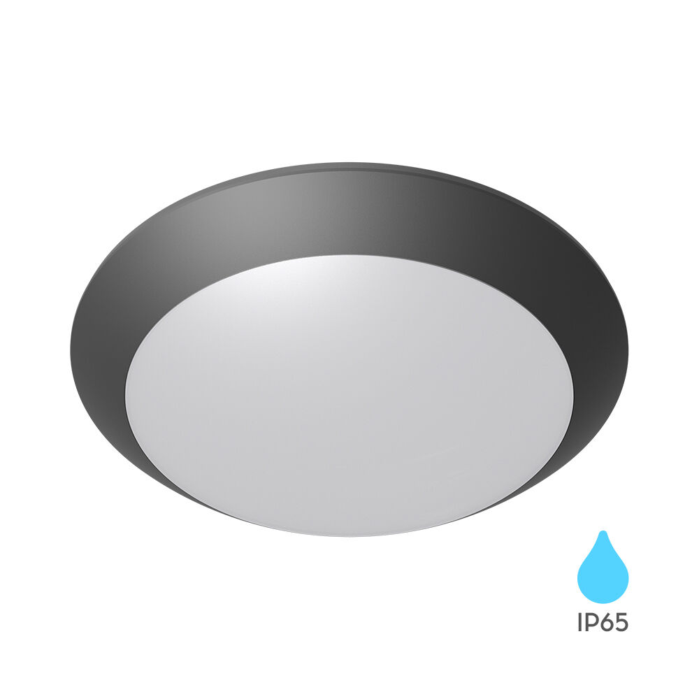 BRY-NAPOLI-D270-1xE27-PC-GRY-IP65-CEILING LIGHT - 1