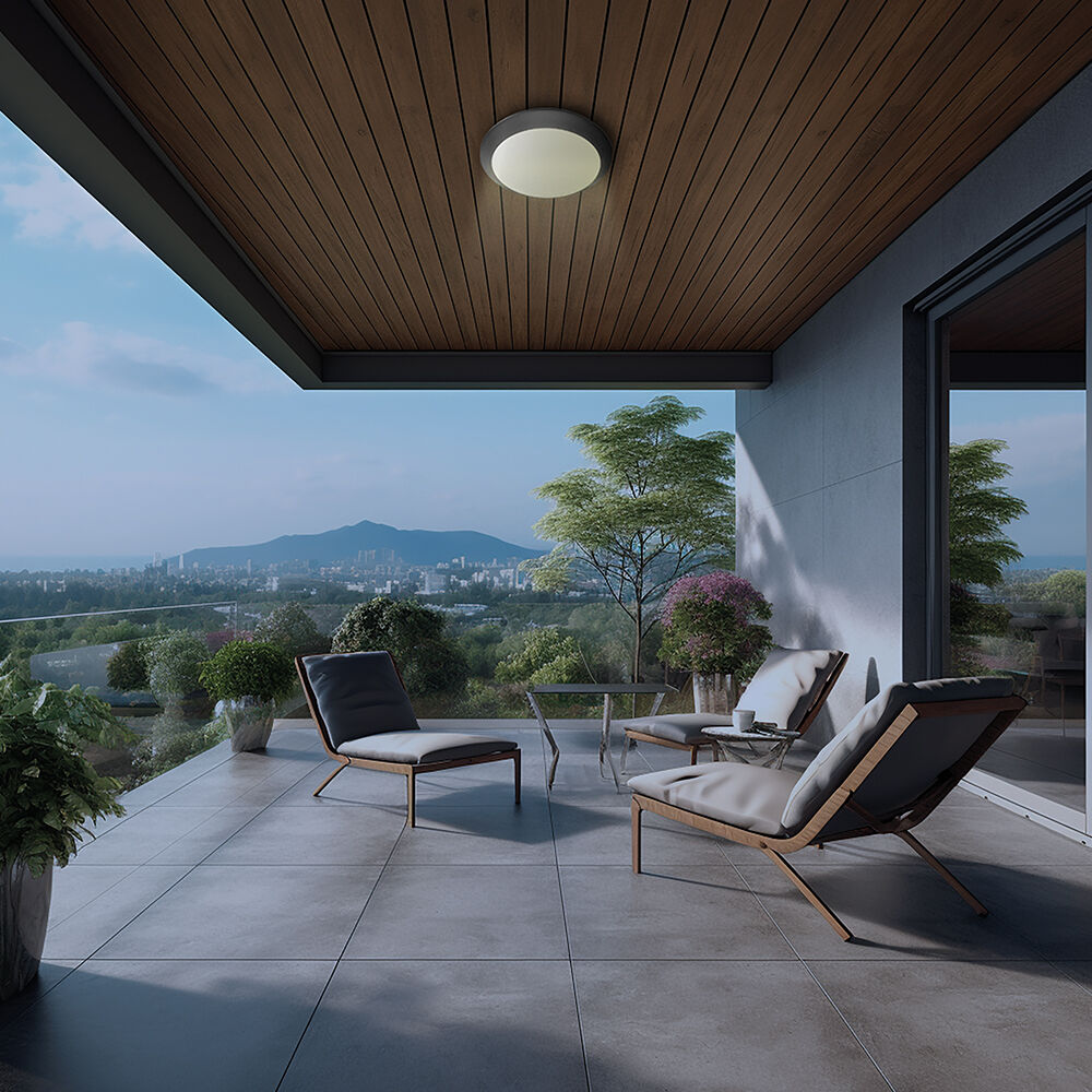 BRY-NAPOLI-D270-1xE27-PC-GRY-IP65-CEILING LIGHT - 3