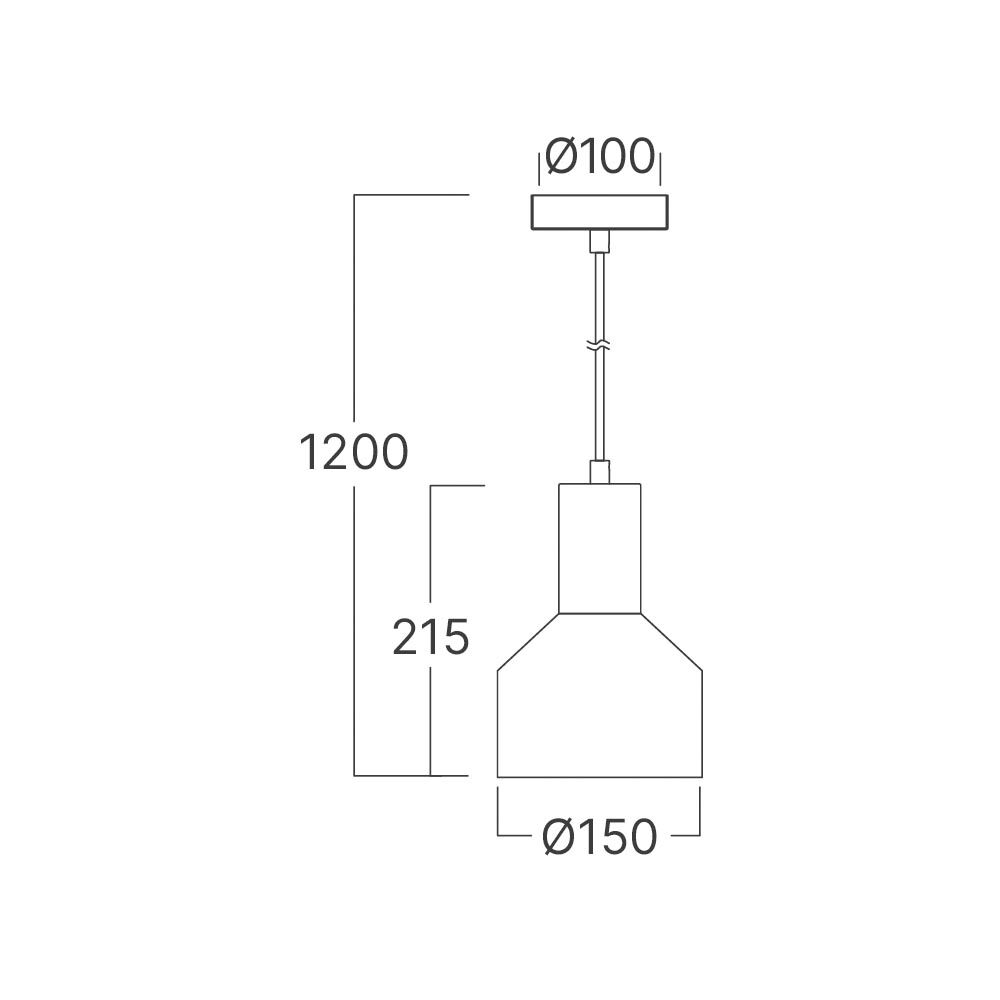 BRY-P001R-1H-1xE27-BLC-PENDANT LIGHT - 4