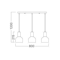 BRY-P001S-3H-3xE27-BLC-PENDANT LIGHT - 4