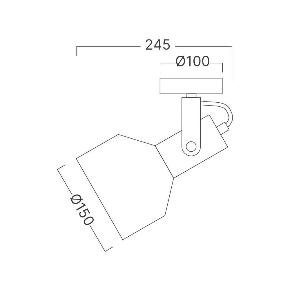 BRY-P001W-1H-1xE27-BLC-WALL LIGHT - 4