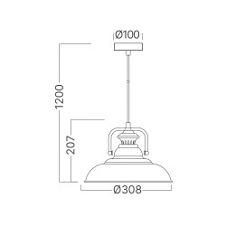 BRY-P002R-1H-1xE27-CPR-PENDANT LIGHT - 4