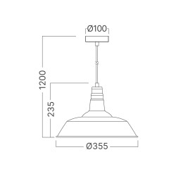 BRY-P003R-1H-1xE27-BLC-PENDANT LIGHT - 4