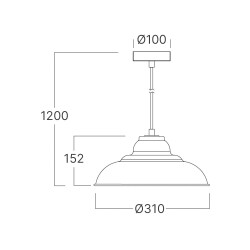 BRY-P004R-1H-1xE27-BLC-PENDANT LIGHT - 4