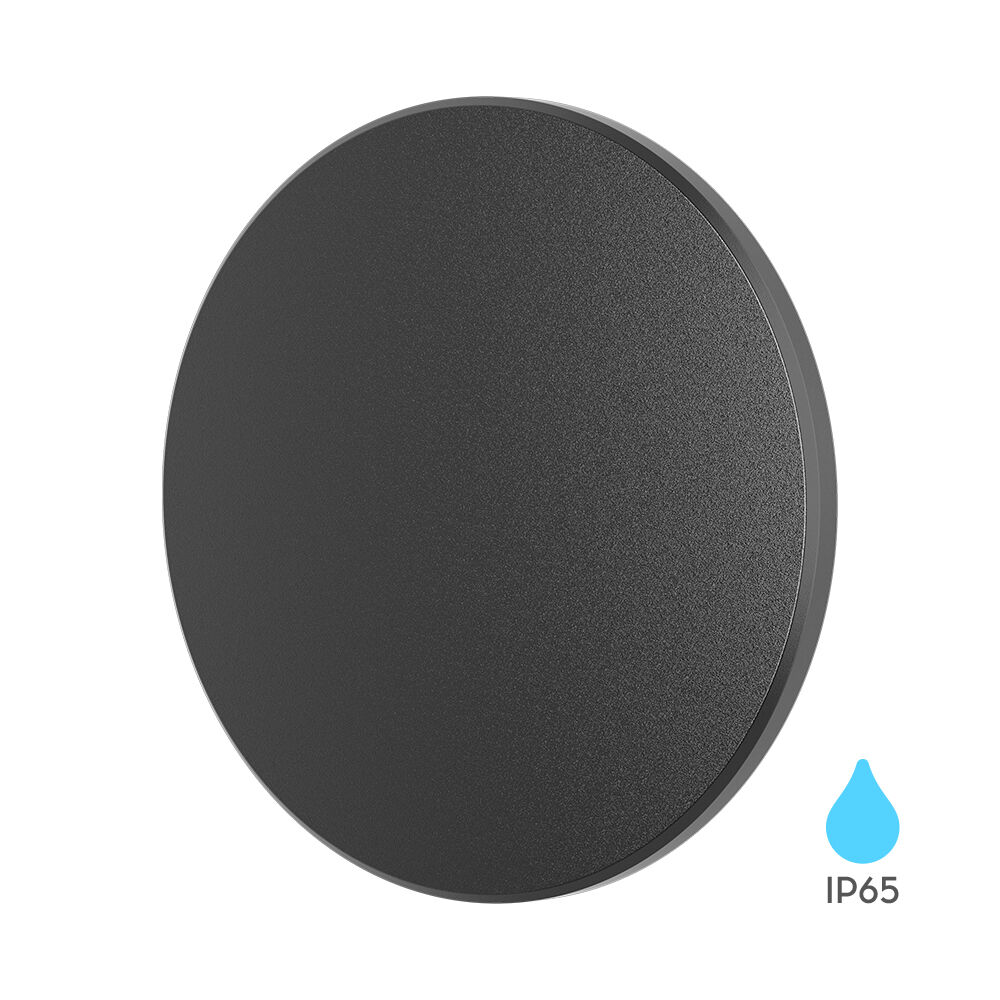 BRY-PALERMO-M-RND-BLC-12W-3000K-IP65-WALL LIGHT - 1