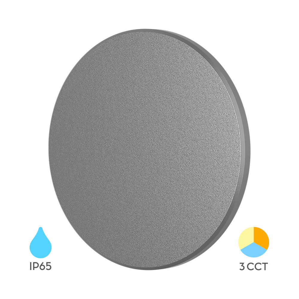 BRY-PALERMO-M-RND-GRY-12W-3IN1-IP65-WALL LIGHT - 1