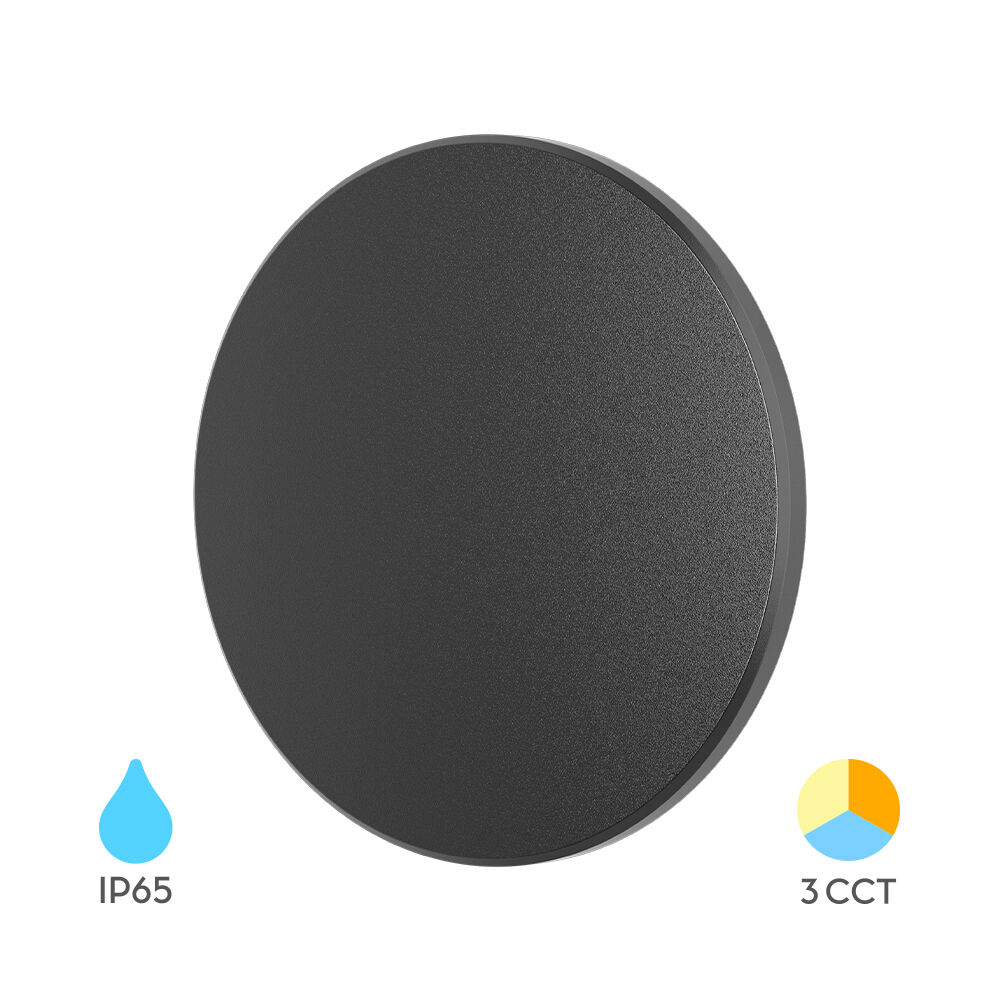 BRY-PALERMO-S-RND-BLC-10W-3IN1-IP65-WALL LIGHT - 1