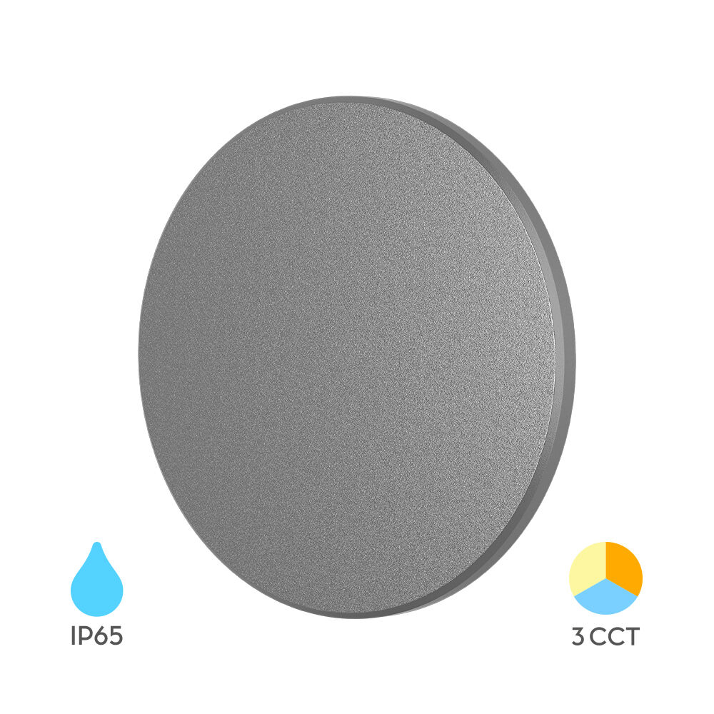 BRY-PALERMO-S-RND-GRY-10W-3IN1-IP65-WALL LIGHT - 1