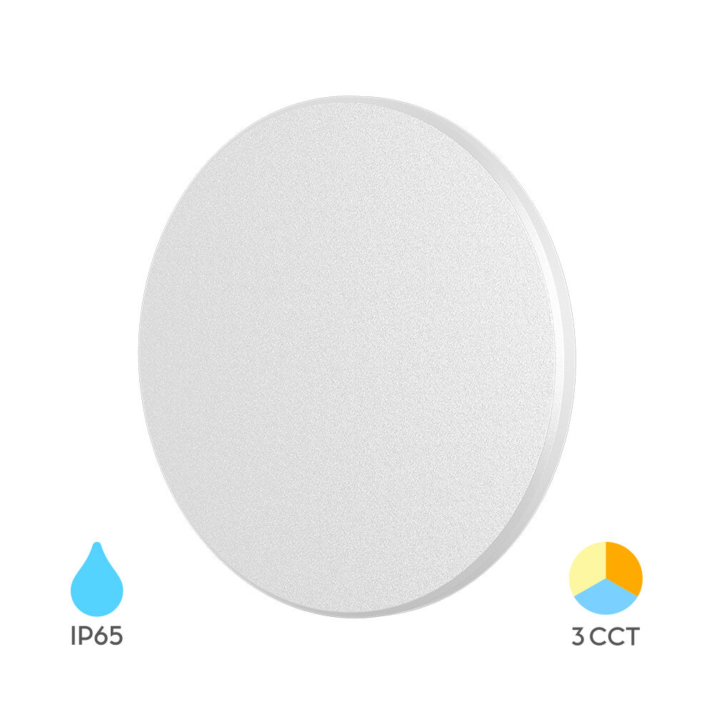 BRY-PALERMO-S-RND-WHT-10W-3IN1-IP65-WALL LIGHT - 1