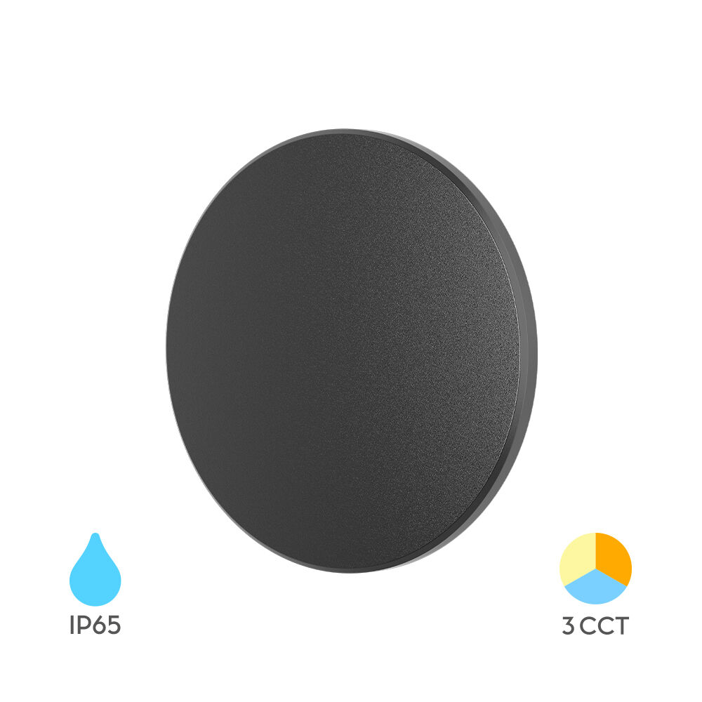BRY-PALERMO-XS-RND-BLC-8W-3IN1-IP65-WALL LIGHT - 1