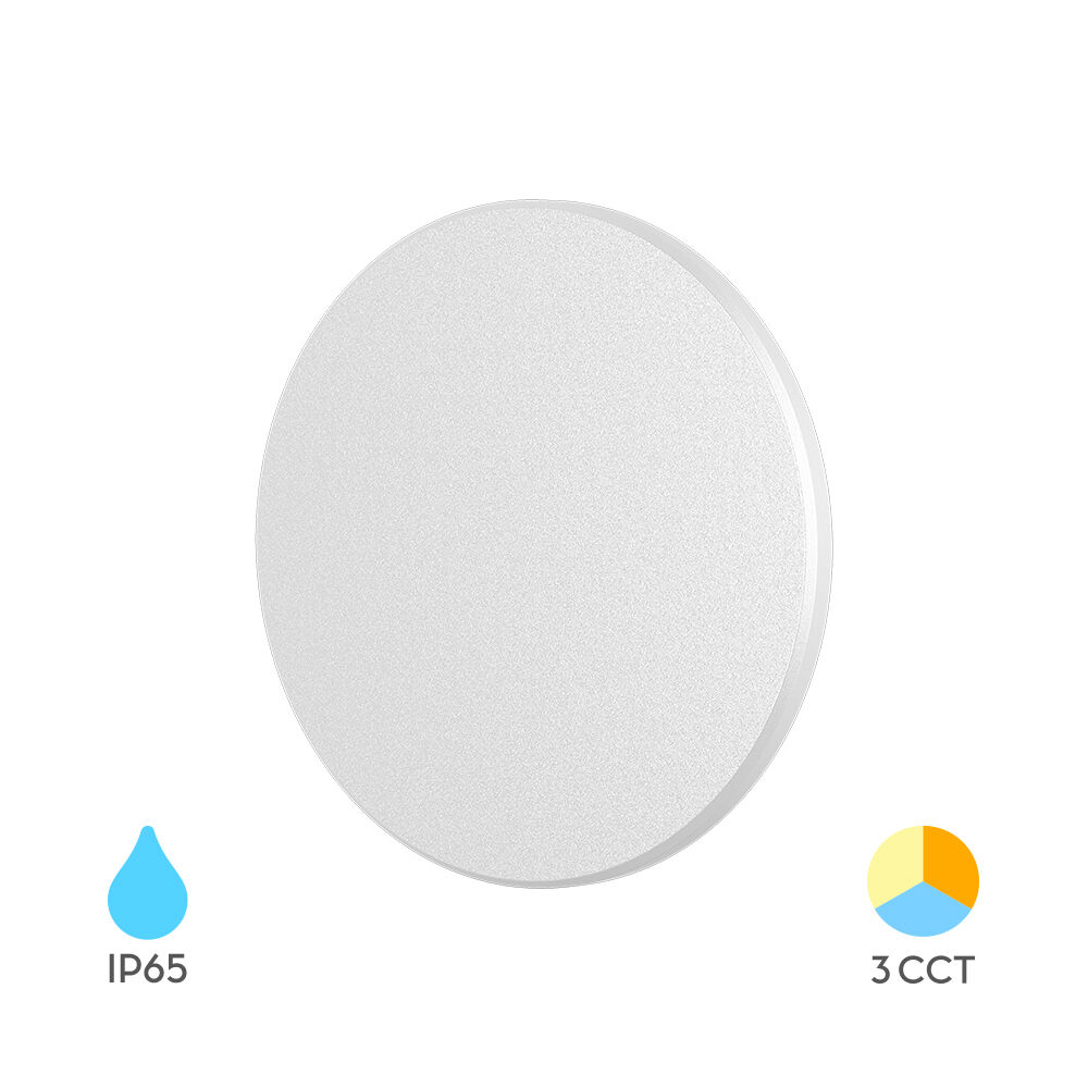 BRY-PALERMO-XS-RND-WHT-8W-3IN1-IP65-WALL LIGHT - 1