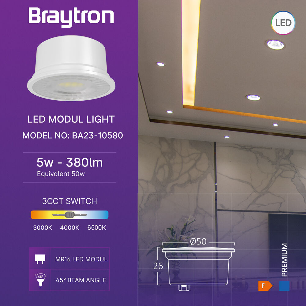 BRY-PREMIUM-5W-3IN1-45D-MR16 LED MODUL - 3