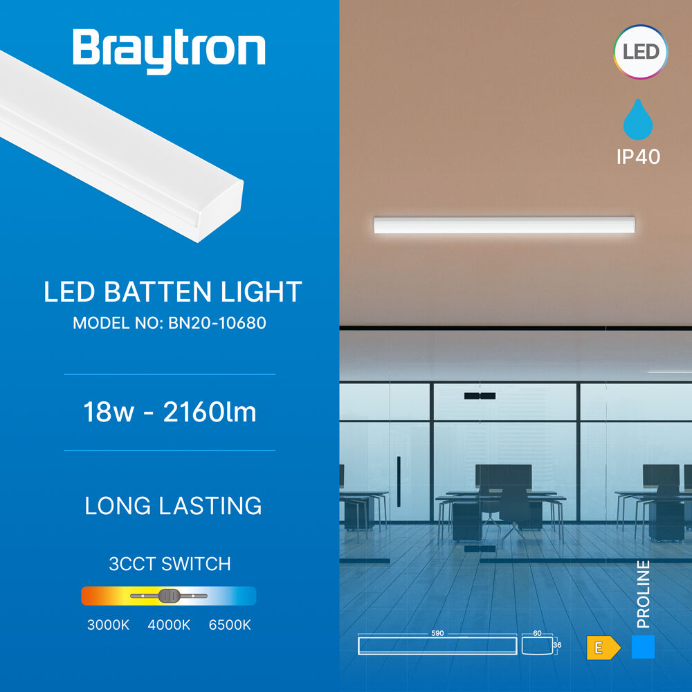 BRY-PROLINE-PT-18W-0.6MT-WHT-3IN1-LED BATTEN - 3
