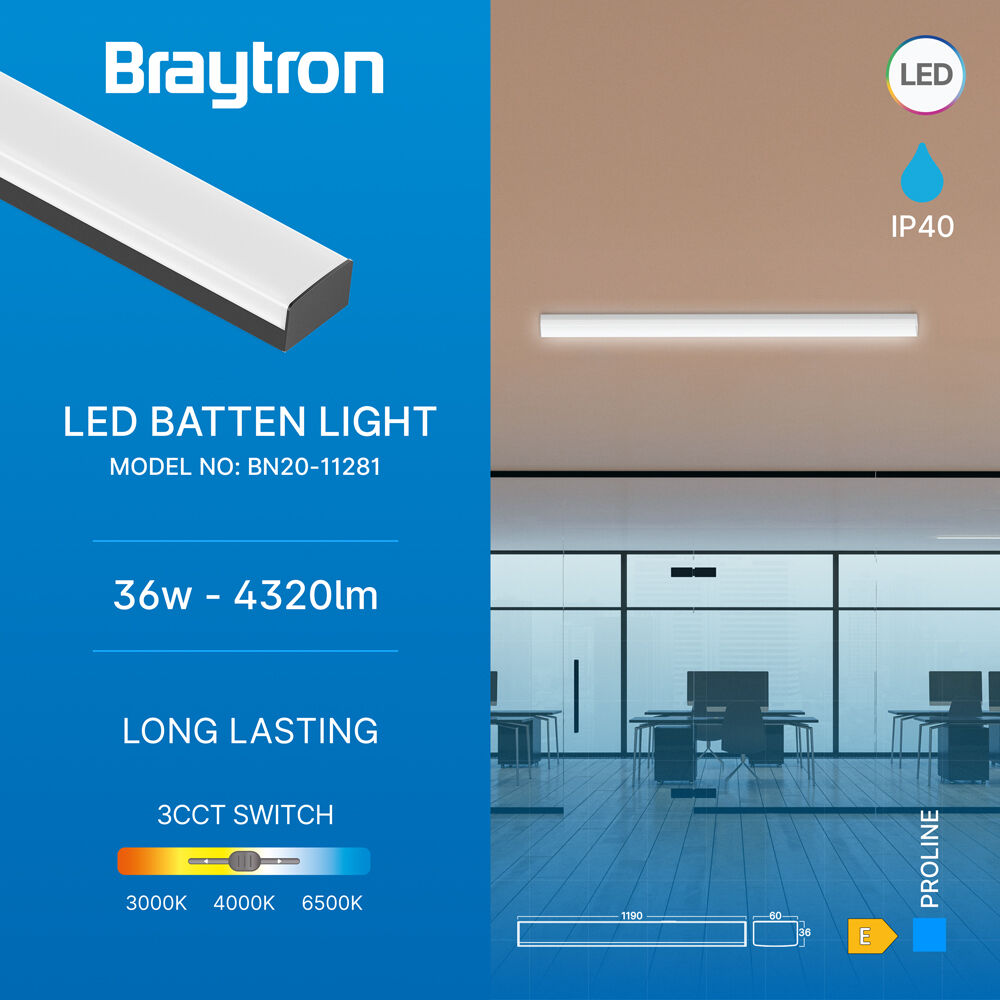 BRY-PROLINE-PT-36W-1.2MT-BLC-3IN1-LED BATTEN - 3