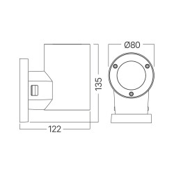 BRY- RITA-R-WHT-1xGU10-IP65-WALL LIGHT - 6