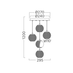BRY-S001R-5H-5xG9-GLD-PENDANT LIGHT - 4