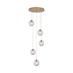 BRY-S002R-5H-5xG9-GLD-PENDANT LIGHT - 