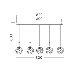 BRY-S002S-5H-5xG9-GLD-PENDANT LIGHT - 4