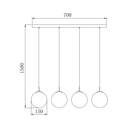 BRY-S003S-4H-4xG9-SMK-PENDANT LIGHT - 4