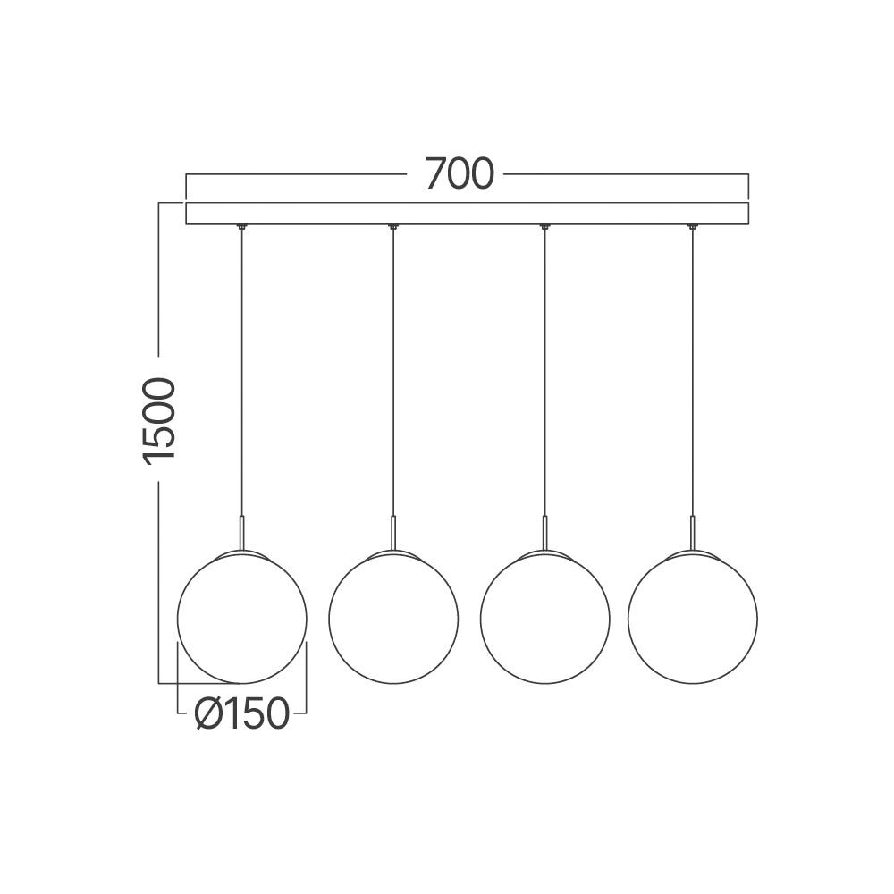 BRY-S003S-4H-4xG9-SMK-PENDANT LIGHT - 4
