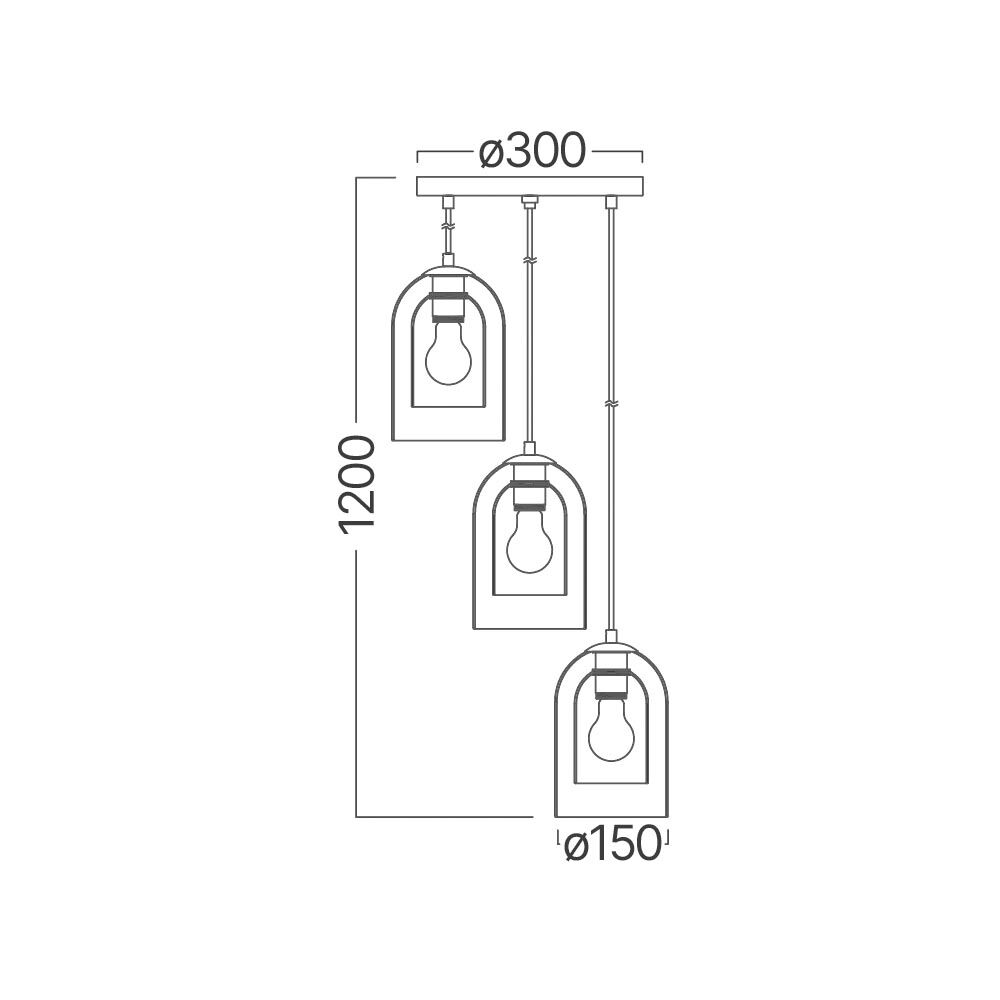 BRY-S004R-3H-3xE27-AMB-PENDANT LIGHT - 4