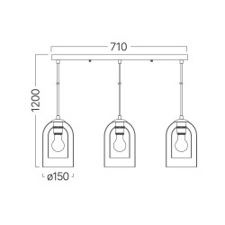 BRY-S004S-3H-3xE27-GLD-PENDANT LIGHT - 4