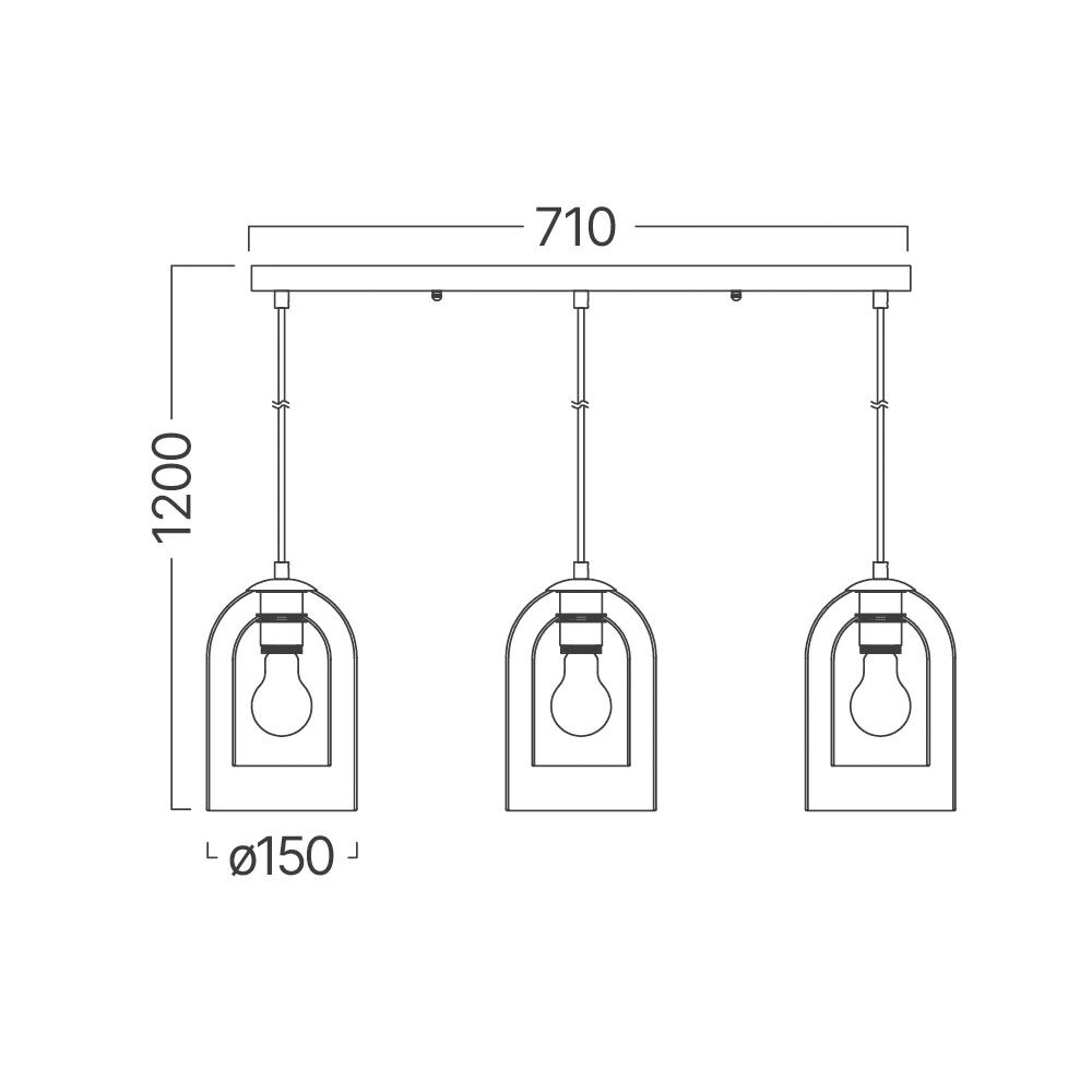 BRY-S004S-3H-3xE27-SMK-PENDANT LIGHT - 4