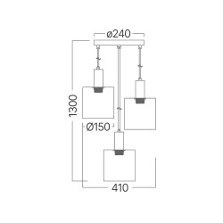 BRY-S007R-3H-3xE27-SMK-PENDANT LIGHT - 4