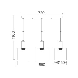 BRY-S007S-3H-3xE27-SMK-PENDANT LIGHT - 4