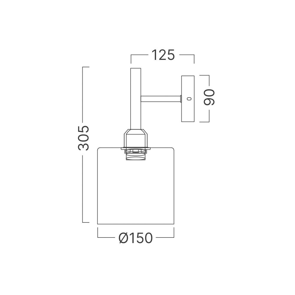 BRY-S007W-1H-1xE27-SMK-WALL LIGHT - 4