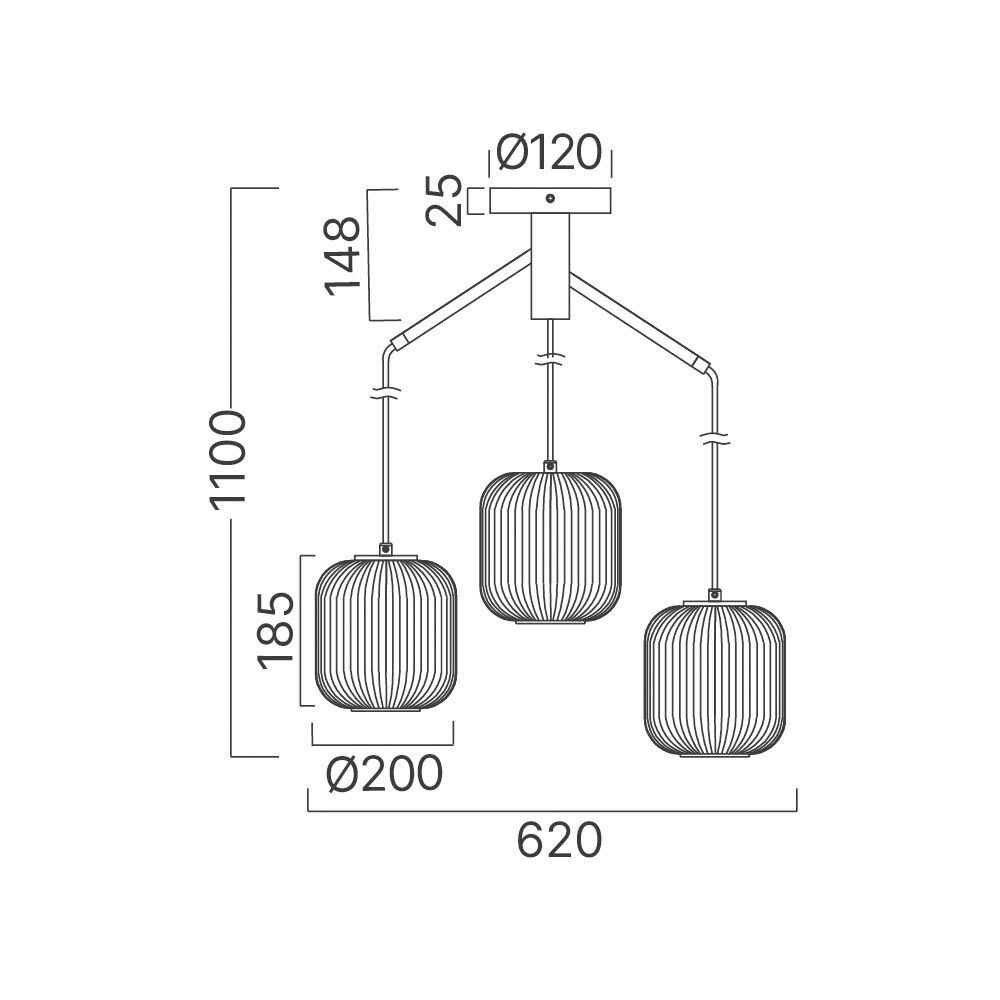 BRY-S009R-3H-1xE27-OPL-BLC-PENDANT LIGHT - 4