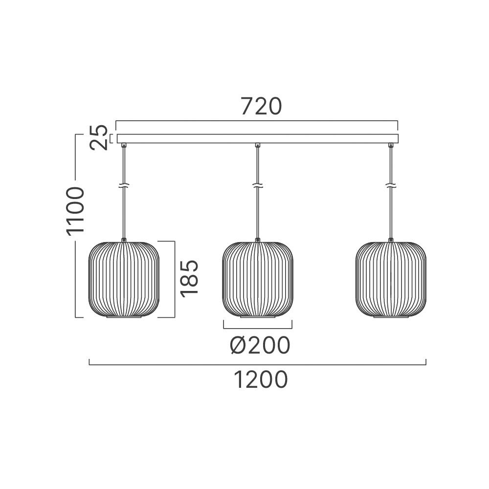 BRY-S009S-3H-1xE27-OPL-BLC-PENDANT LIGHT - 4