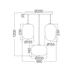 BRY-S011R-3H-3xE14-OPL-BLC-PENDANT LIGHT - 4