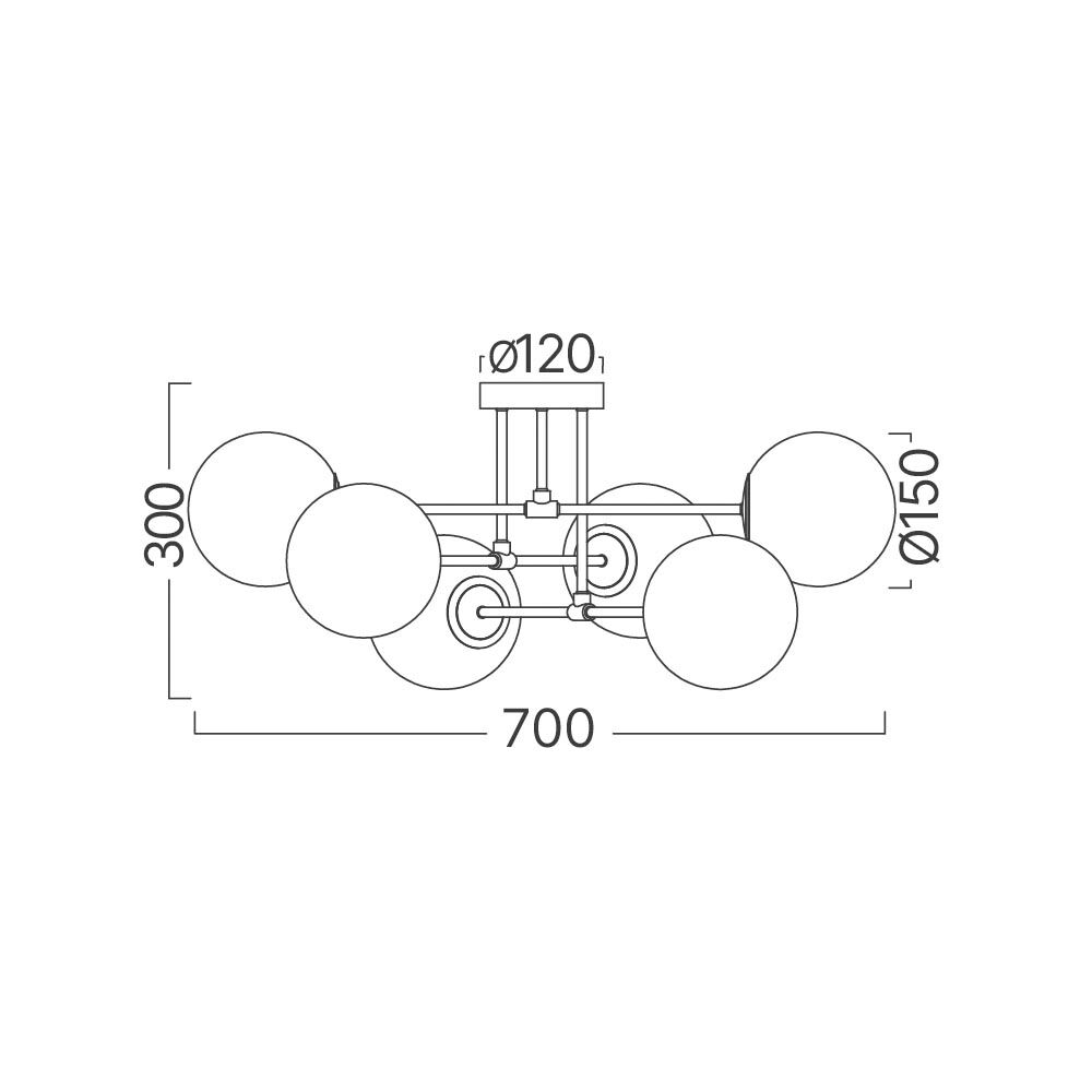 BRY-S012C-6H-6xG9-OPL-BLC-PENDANT LIGHT - 4