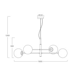 BRY-S012R-4H-4xG9-OPL-GLD-PENDANT LIGHT - 4