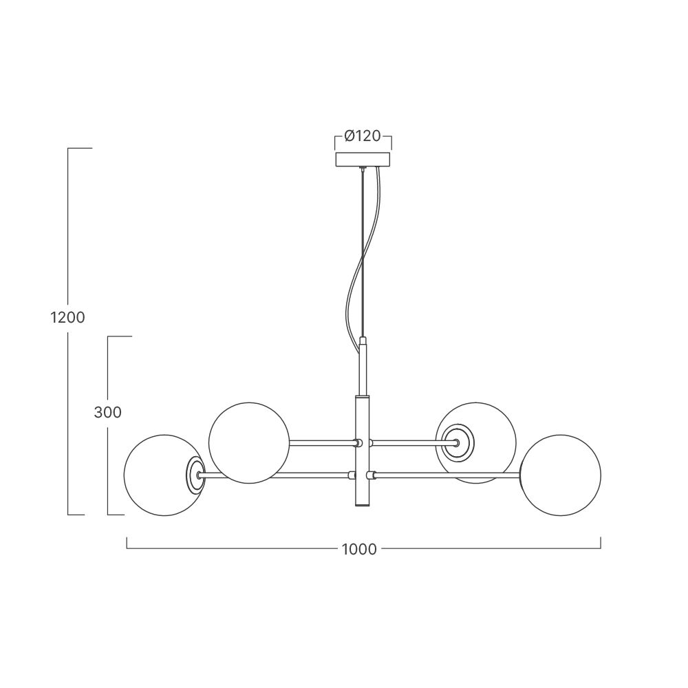 BRY-S012R-4H-4xG9-OPL-GLD-PENDANT LIGHT - 4
