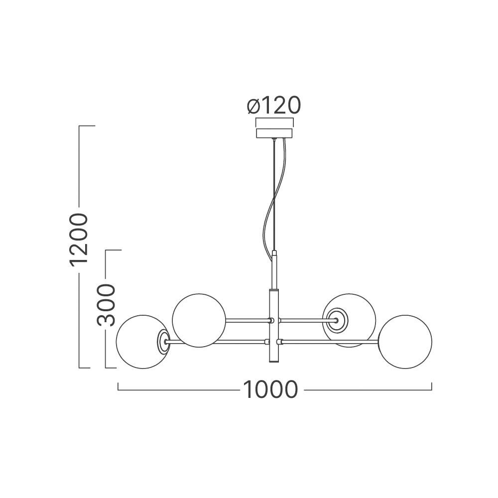 BRY-S012R-4H-4xG9-OPL-GLD-PENDANT LIGHT - 4