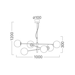 BRY-S012R-6H-6xG9-OPL-GLD-PENDANT LIGHT - 4