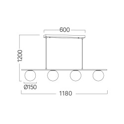 BRY-S013S-4H-4xG9-OPL-BLC-PENDANT LIGHT - 4