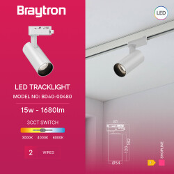 BRY-SHOPLINE-P15-15W-2WRS-WHT-3IN1-TRACKLIGHT - 3