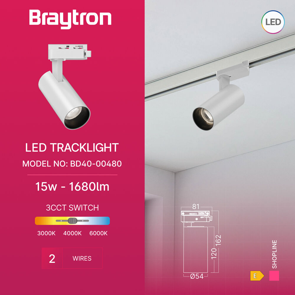 BRY-SHOPLINE-P15-15W-2WRS-WHT-3IN1-TRACKLIGHT - 3